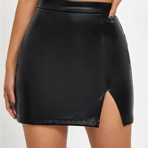 Black Mini Skirt with Cut Out